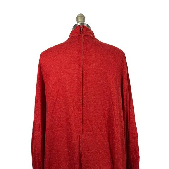 VTG Jersey Modeller SWEDEN Heathered Orange Mock Neck Swing Tent Dress - Picture 7 of 12